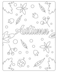 Autumn Coloring Pages for Kids, Autumn Coloring pages, kids Coloring pages, Animals, flower, Nature, black and white Coloring pages.