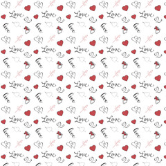 seamless background with hearts
