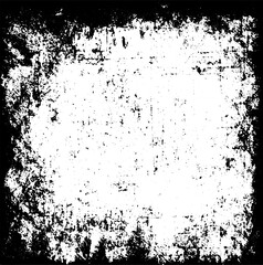 Obraz premium Grunge Black And White Urban Vector Texture Template. Dark Messy Dust Overlay Distress Background. Easy To Create Abstract Dotted, Scratched, Vintage Effect With Noise And Grain