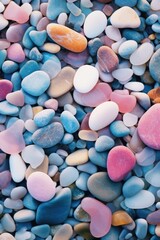 Summer beach, transparent and shining pebbles. Generative AI
