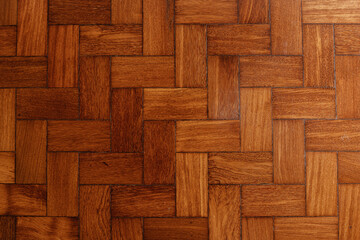 Wood texture, parquet floor. Pattern, noble wood, background. Natural material design. Brown panel.