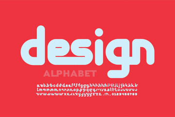Linked letters font design, design alphabet letters and numbers vector illustration
