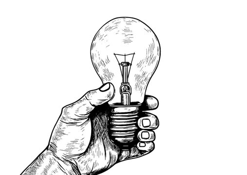 hand drawing light bulb on white background 21470659 Vector Art at