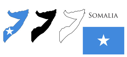 Somalia Flag and map illustration vector