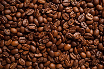 Many coffee beans. Generative AI illustration