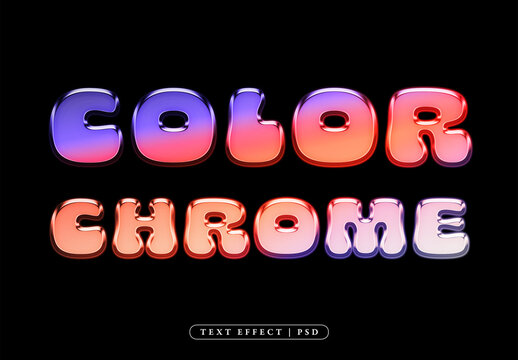Color Chrome Text Effect