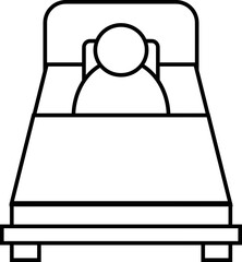 Icon Person in Bed (isolated graphic)