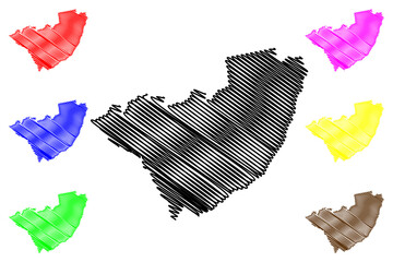 Itape municipality (Bahia state, Municipalities of Brazil, Federative Republic of Brazil) map vector illustration, scribble sketch Itapé map