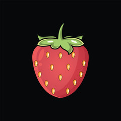 strawberry on a black background