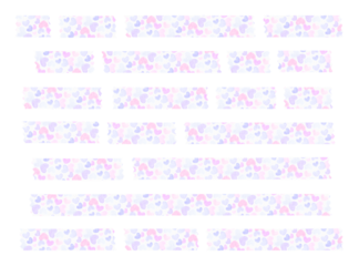 decorative adhesive tape, masking tape strips with purple and pink heart pattern on transparent background, semi transparent tape pieces, png file