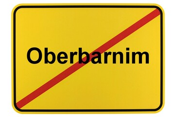 Illustration eines Ortsschildes der Gemeinde Oberarnim in Brandenburg