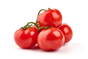 Plum tomatoes, Roma tomatoes, isolated on white background.
