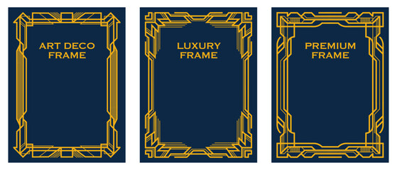  Art Deco frame set luxury frames banner label luxury wedding card . background with frame. vector illustration . create your designs with frame
