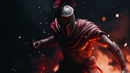Naklejka premium Spartan Warrior S2, Generative AI, Illustration
