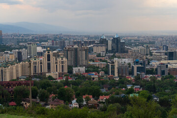 Fototapeta na wymiar Panoramic view of Almaty downtown, Kazakhstan