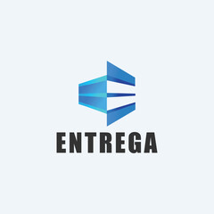 vector 3d abstract cube logo, office building in perspective