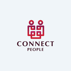 Vector logo design template. Concept for family, teamwork, creativity, training, business partnership, sport team. Human logotype