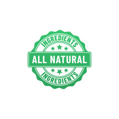 Obraz premium All natural stamp or All natural label vector isolated in flat style. Best All natural stamp for product packaging design element. All natural label for packaging design element.