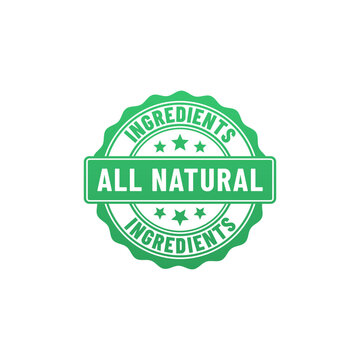 All natural stamp or All natural label vector isolated in flat style. Best All natural stamp for product packaging design element. All natural label for packaging design element.