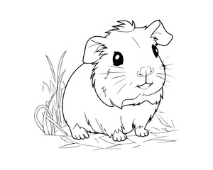 Hamsters Coloring Book Cartoon Ilustration