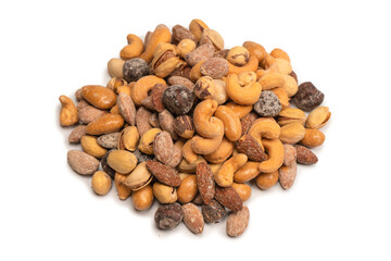  A group of almonds, pistachios, walnuts, macadamia, cashews.