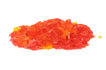 Sweet fruit jelly dessert isolated on a white background.