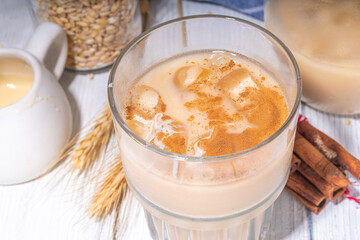 

Agua de cebada, spanish, mexican barley orzo fresca, Barley Horchata de Cebada,  cold summer cocktail with barley water, considered milk and spices