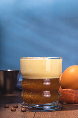  Vietnamese Egg Coffee. Paleo, Dairy-free keto coffee latte drink with sweet sugared Whipped yolks