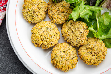falafel bean vegetable cutlets balls healthy meal food snack on the table copy space food...