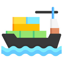 cargo ship, public transportation logistic, vector icons for web design, app, banner, flyer and digital marketing.