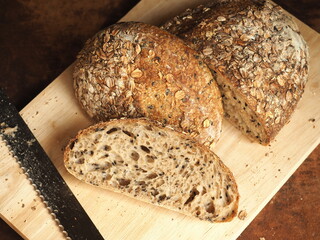 sliced mix seed bread loaf