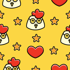 chicken cartoon pattern design vector illustration