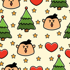 monkey pattern cartoon design vector illustration