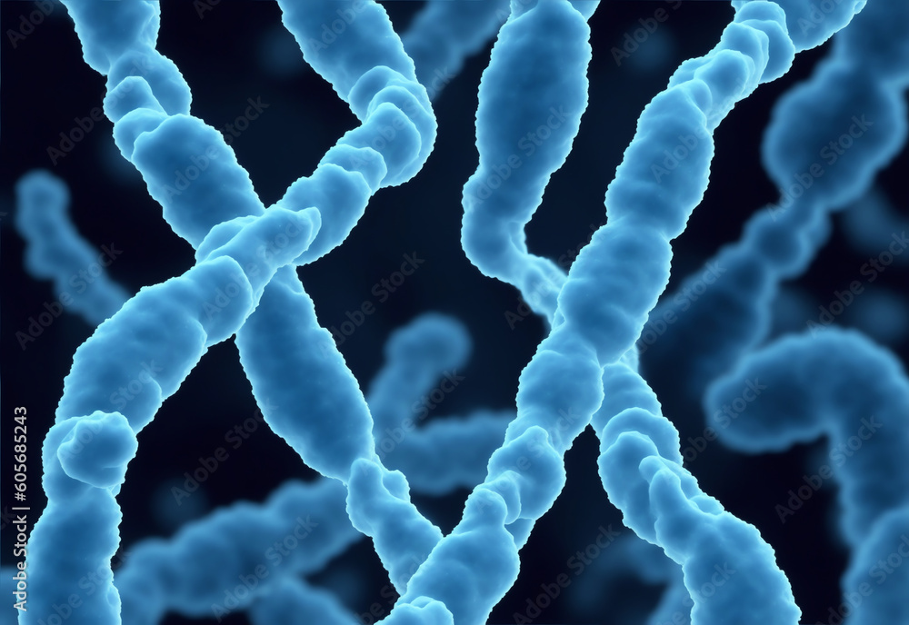 Aufkleber microscopic view of a chromosome from generative ai
