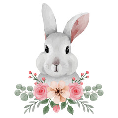 Cute Rabbit Clip art Element Transparent Background