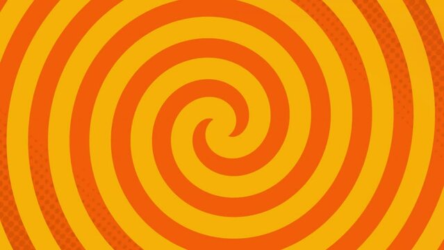 Animation of orange and red spiral over orange background