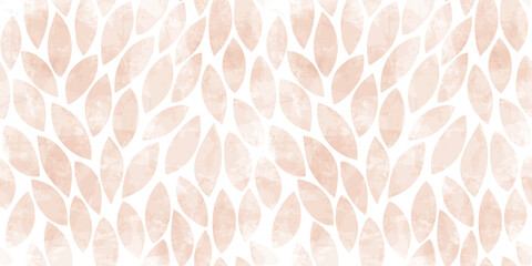 Watercolor leaves seamless vector pattern. Autumn leaves background, textured jungle print