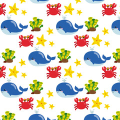summer pattern, sea pattern, ocean pattern, cute summer pattern