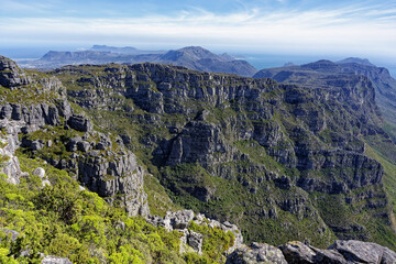 Fototapeta na wymiar Table Mountain cliffs, Cape Town, South Africa
