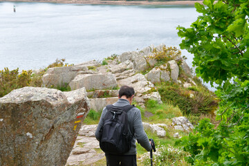 Balisage sur un circuit de randonnée en Bretagne - GR34
