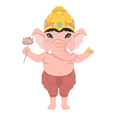 Cute Elephant God Ganesha cartoon