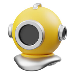 Diving Helmet Diving Equipment 3D Icon