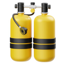 Oxygen Tank Double Diving Equipment 3D Icon