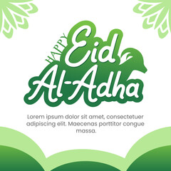 Eid al adha islamic illustration social media post template