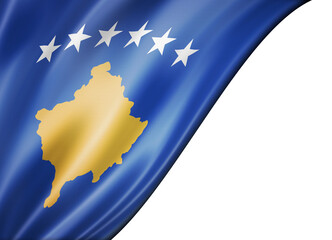 Kosovo flag isolated on white banner