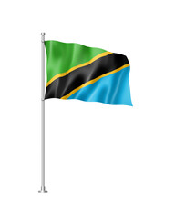 Tanzania flag isolated on white