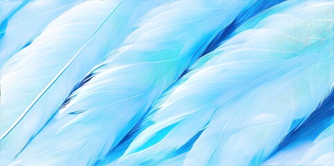 Fototapeta na wymiar Fluffy white feathers on a blue background.