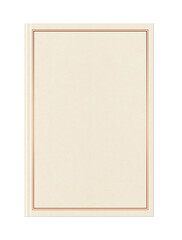 Obraz premium Closed beige blank book with frame isolated on white