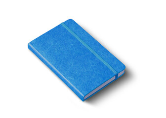 blue closed notebook isolated on white