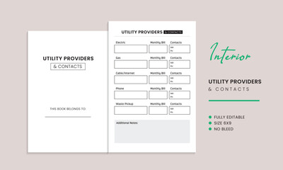 Utilities Tracker Kdp Interior Template